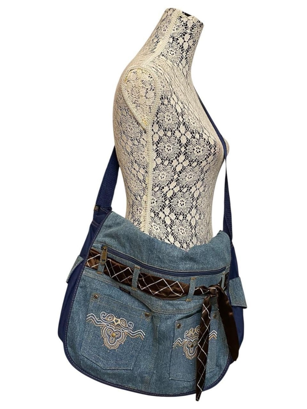 Angels Rare Denim Messenger Bag